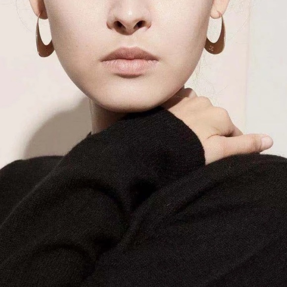 Anthro Carissa Crescent Hoop Earrings - Picture 4 of 4